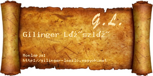 Gilinger László névjegykártya